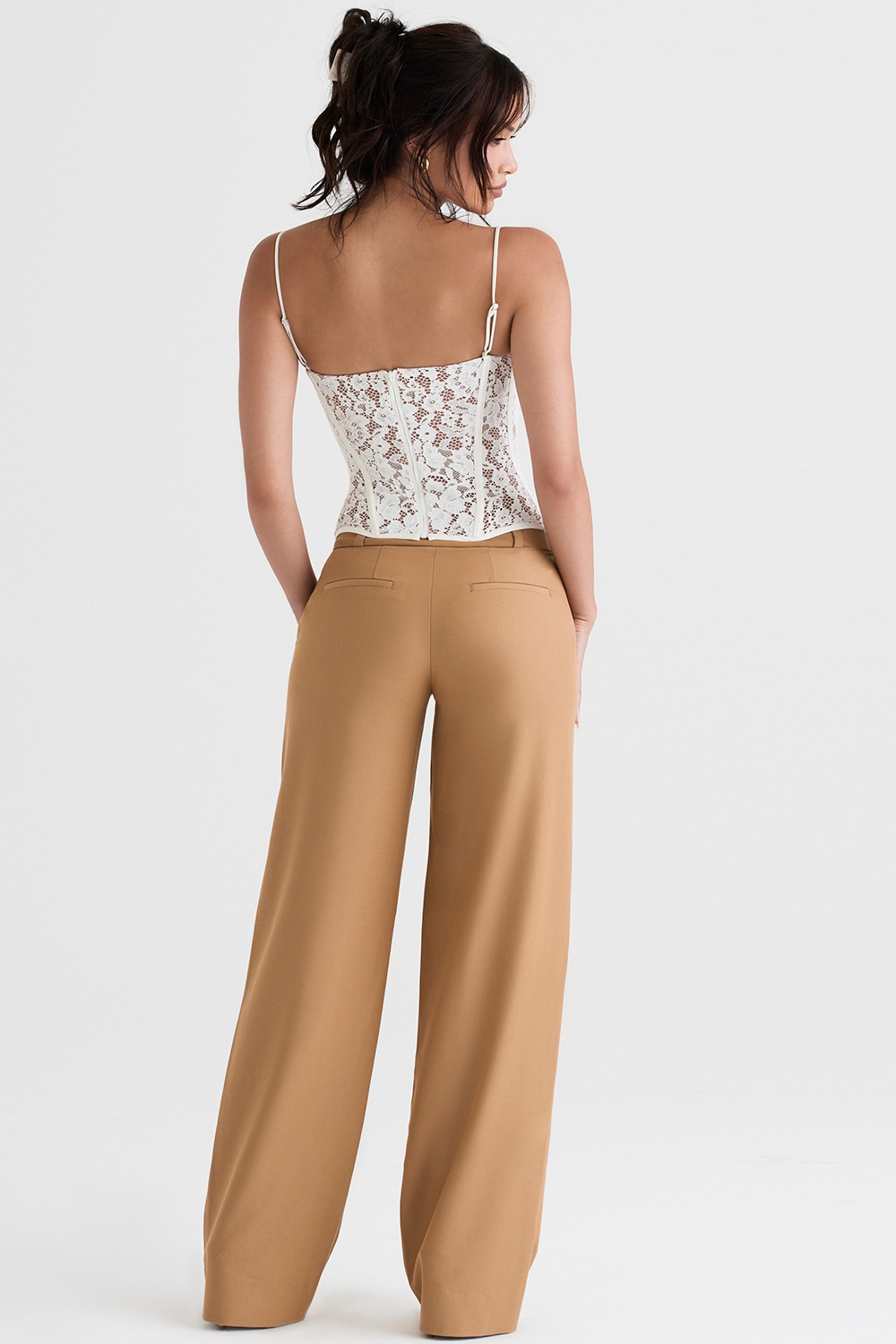 Cameron  Caramel Relaxed Tailored Trousers — image 8