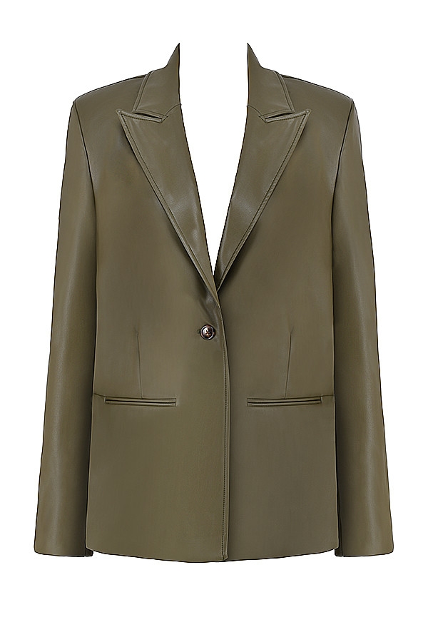 Mistress Rocks Avocado Tailored Vegan Leather Blazer - SALE — image 7