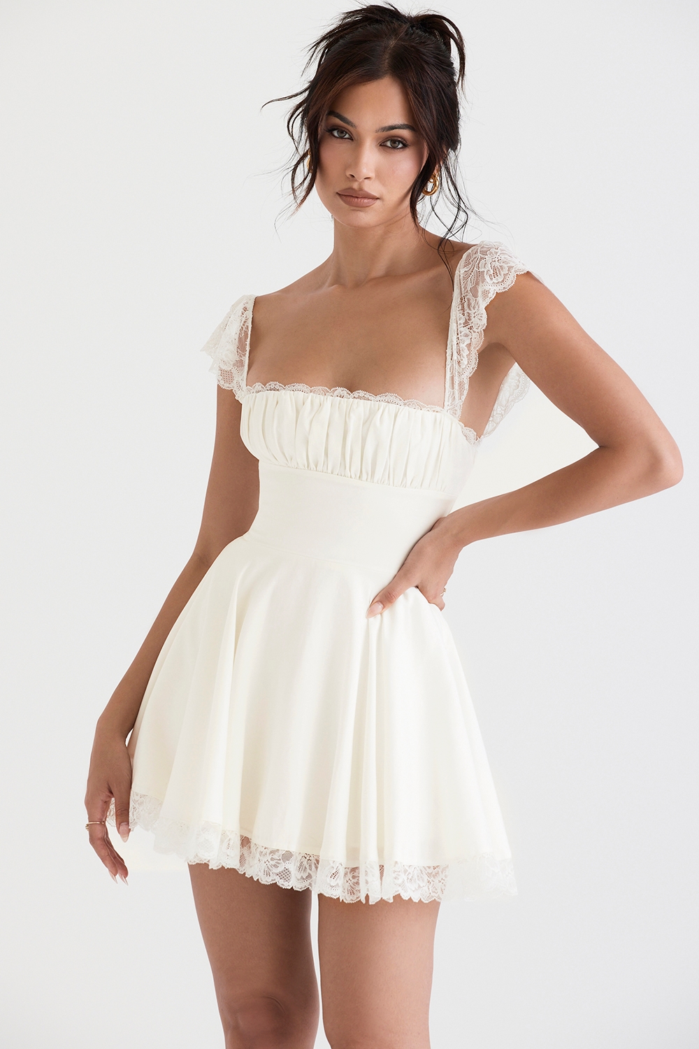 Kaia  Ivory A-Line Mini Dress — image 6