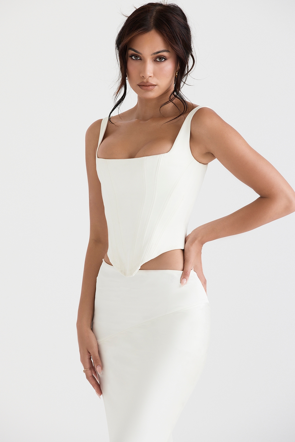 Rafa  Ivory Satin Longline Corset — image 6