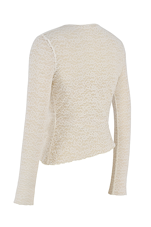 Leala  Ivory Floral Lace Trim Top — image 16
