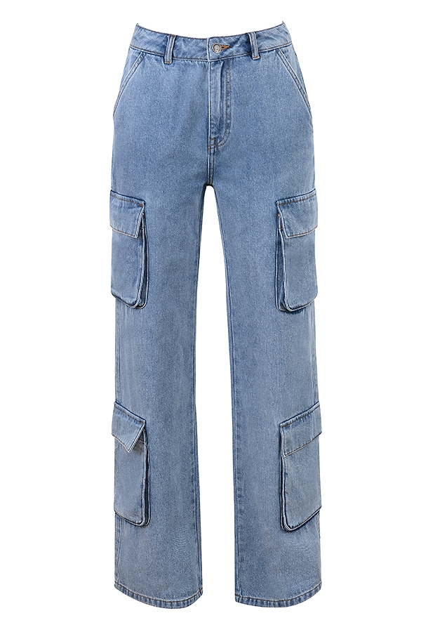 Ria  Blue Washed Utility Jeans — image 7