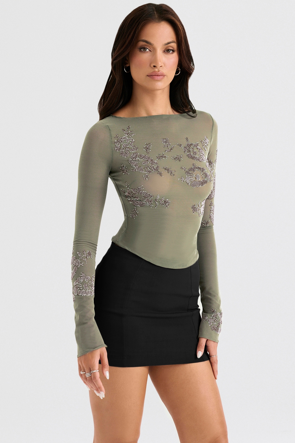 Nisha  Black Sculpting Mini Skirt — image 5
