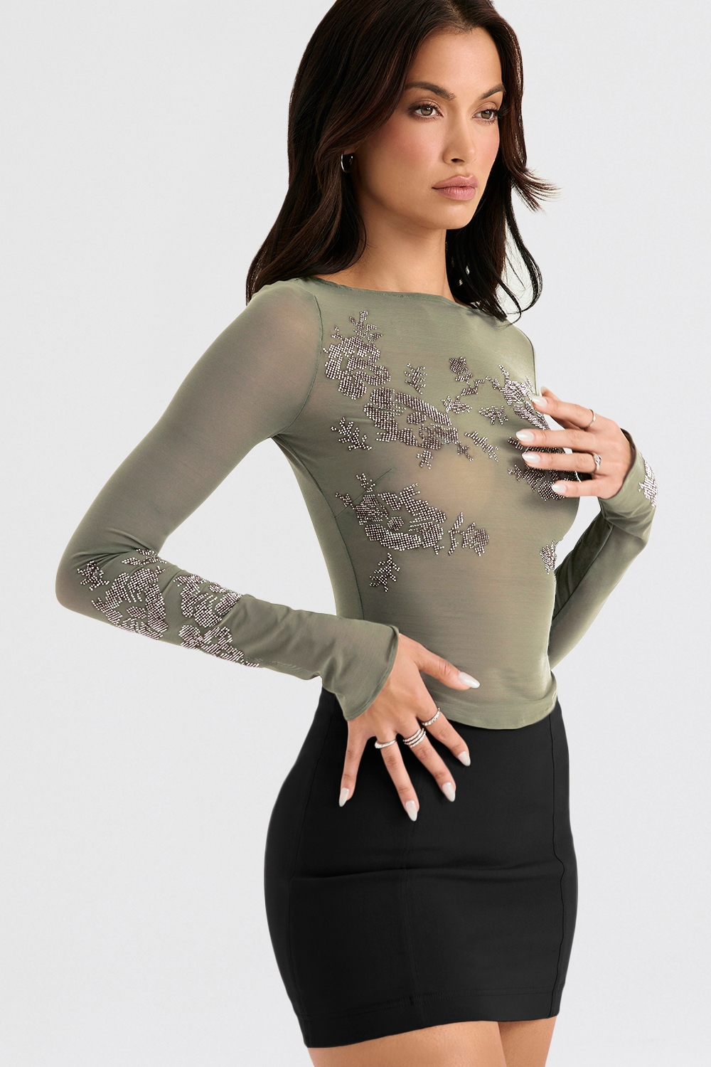 Nisha  Black Sculpting Mini Skirt — image 6