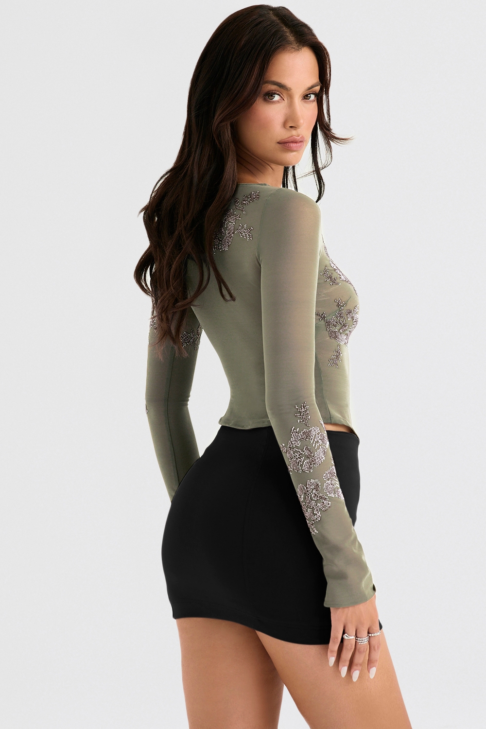 Nisha  Black Sculpting Mini Skirt — image 7