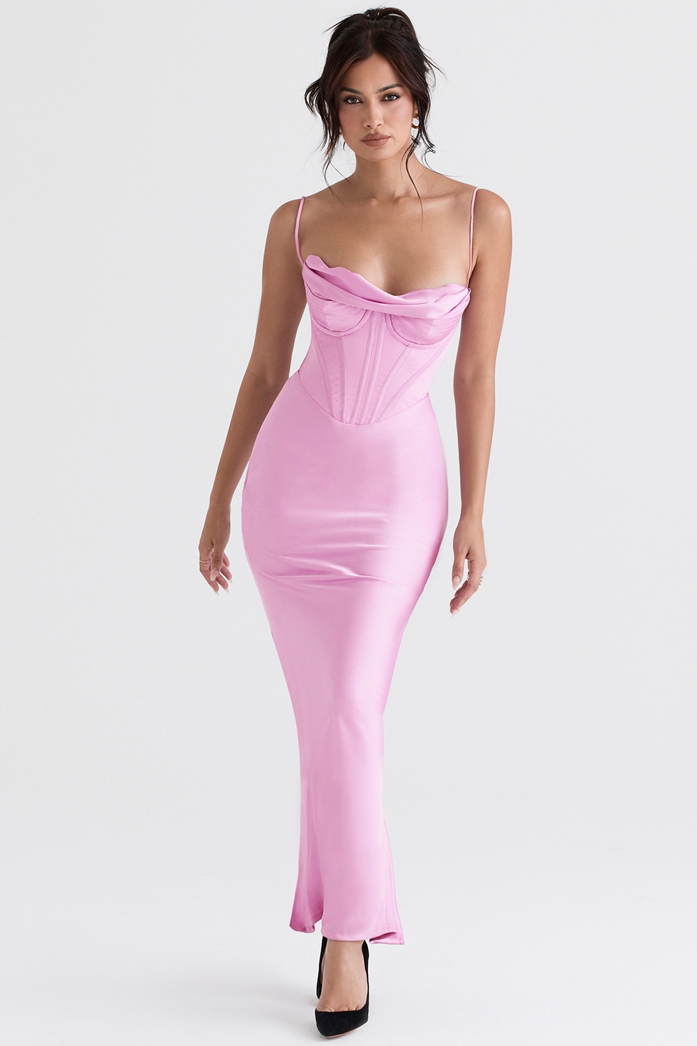 Charmaine  Pink Corset Maxi Dress — image 3