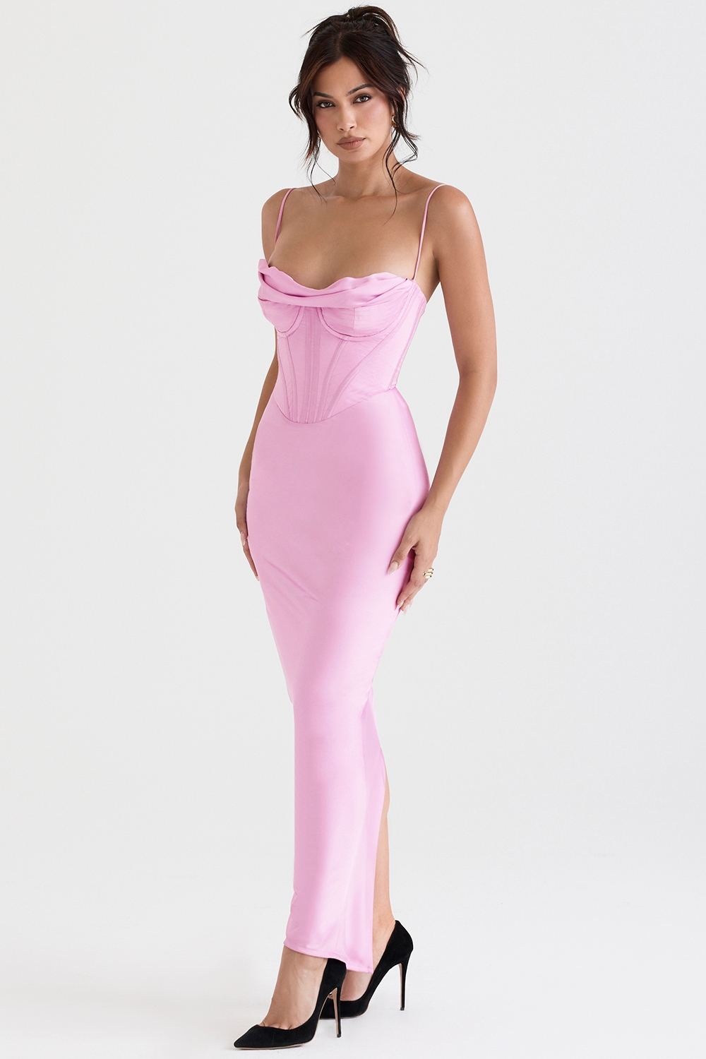 Charmaine  Pink Corset Maxi Dress — image 7