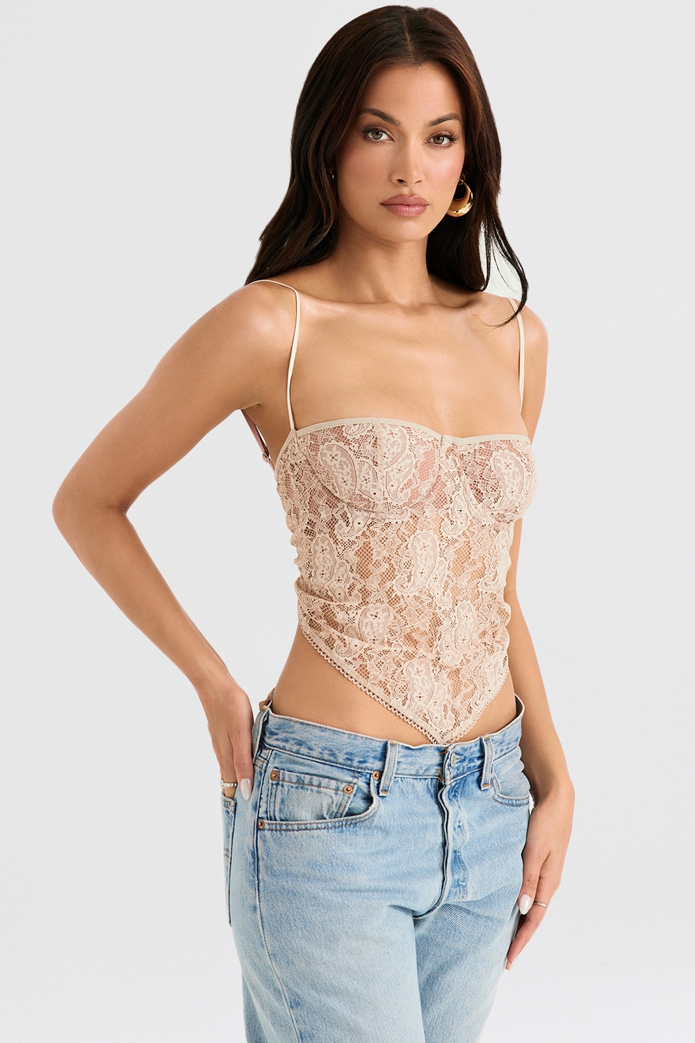 Fernanda  Cream Paisley Lace Top — image 9