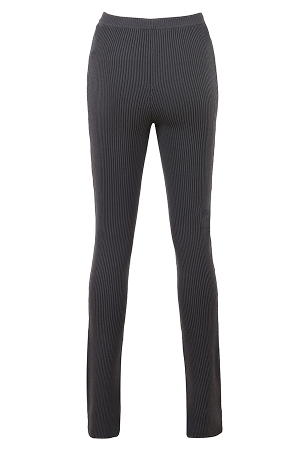 Mitzi  Dark Grey Ribbed Knit Leggings — image 9