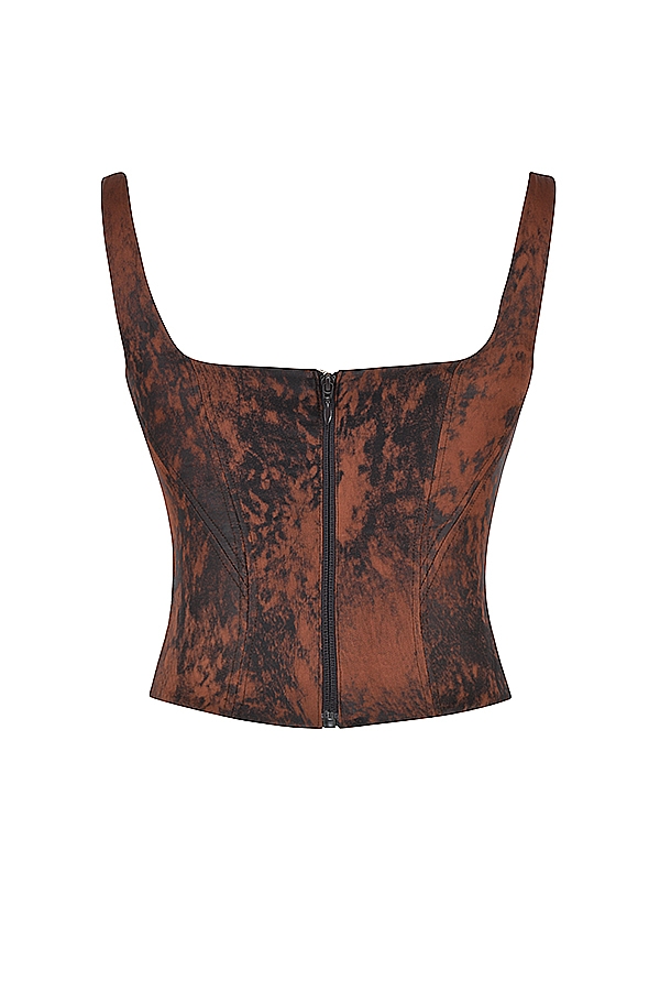 Rafa  Antique Copper Satin Longline Corset — image 14