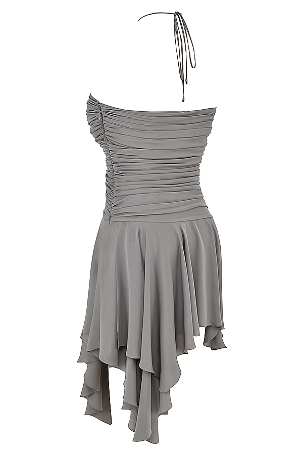 Valeria  Smoke Gathered Asymmetric Dress — image 12