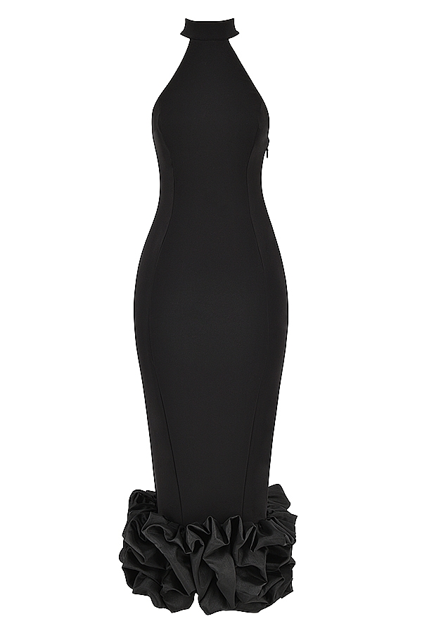Juniper  Black Peplum Midi Dress — image 12