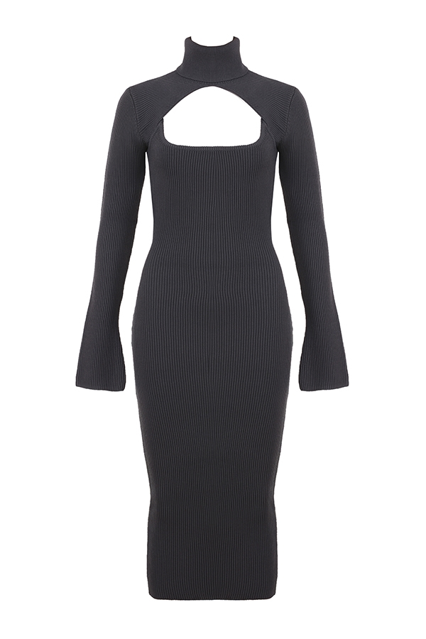 Meliora  Charcoal Knit Midi Dress — image 19
