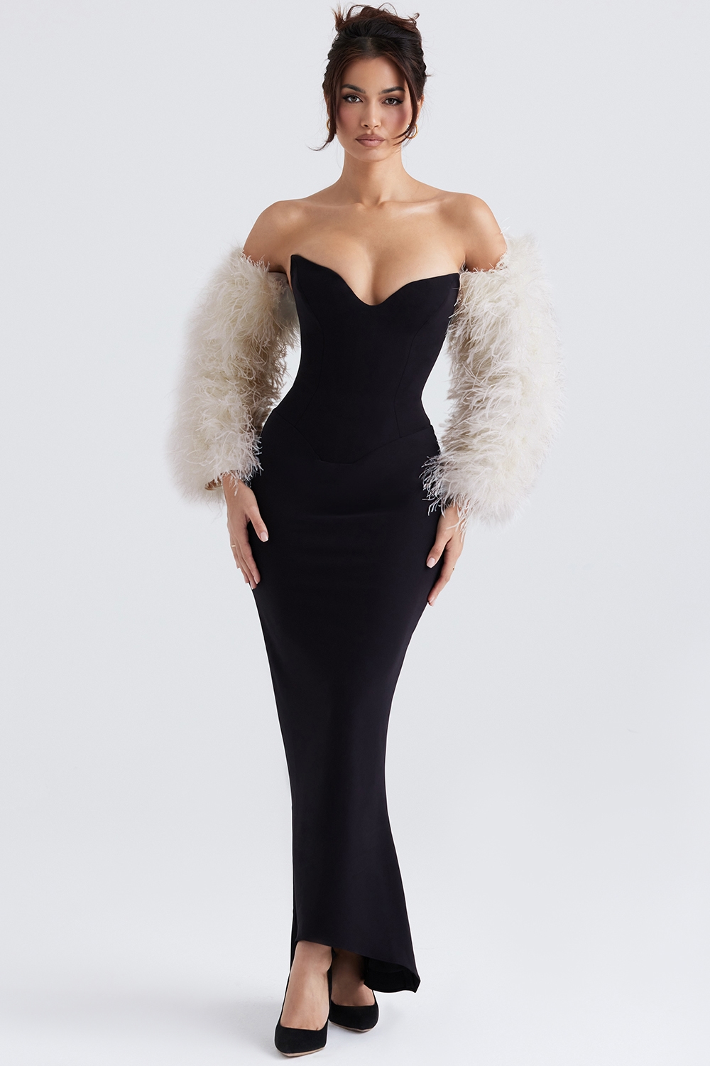 Ash  Off White Marabou Sleeve Jacket — image 1