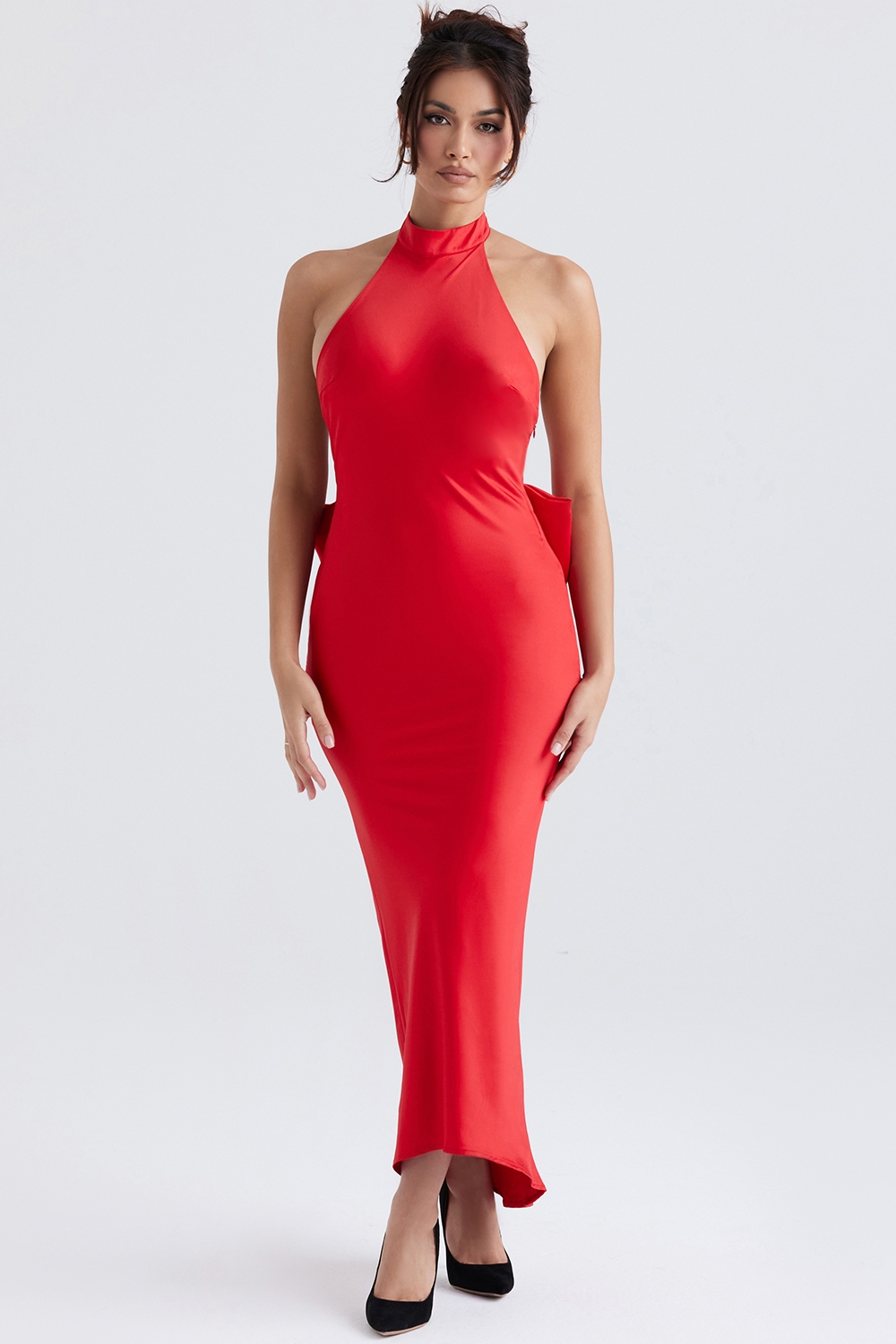 Ilaria  Red Bow Halter Dress — image 3