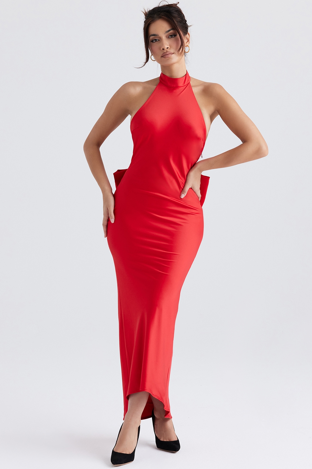 Ilaria  Red Bow Halter Dress — image 5