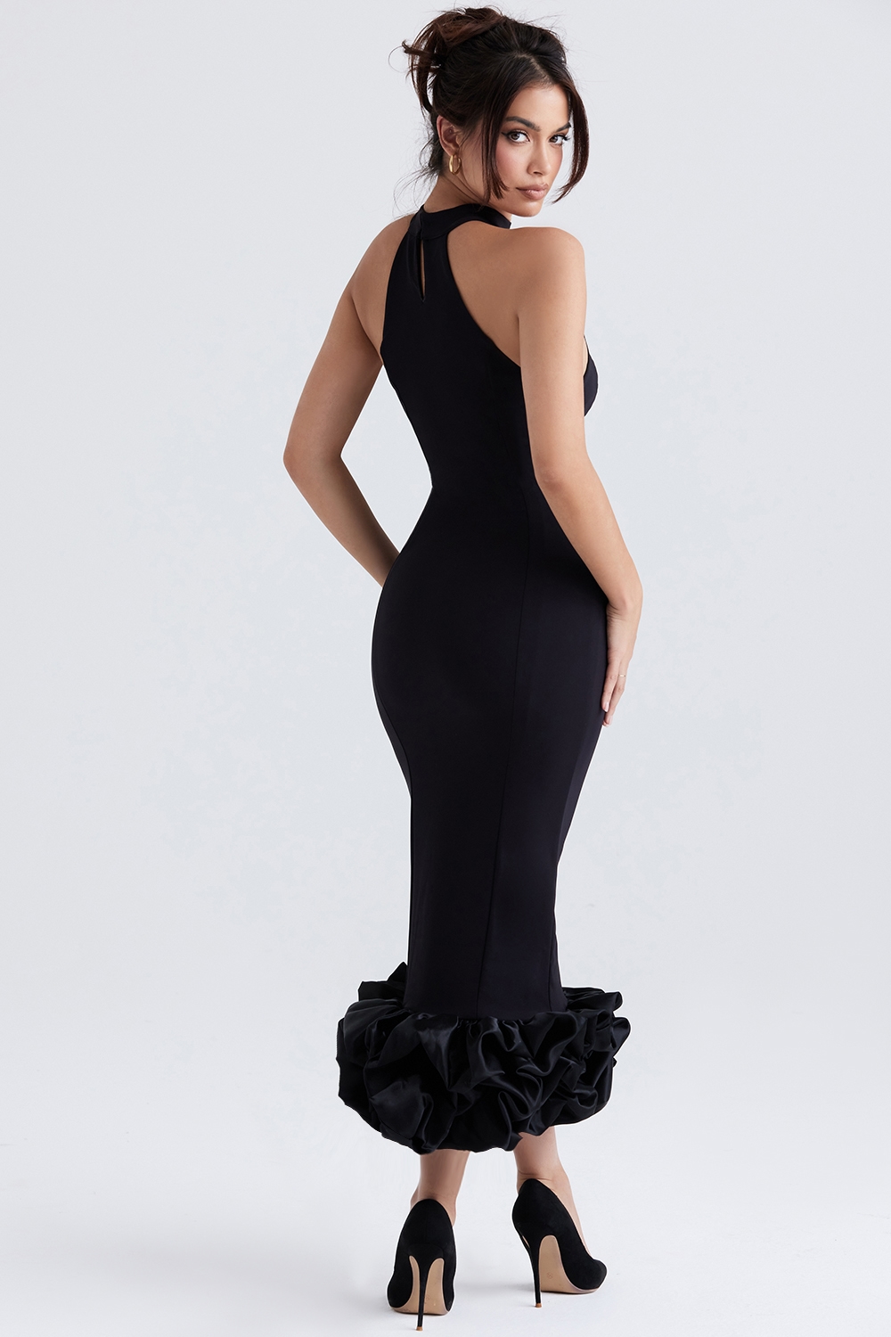 Juniper  Black Peplum Midi Dress — image 7