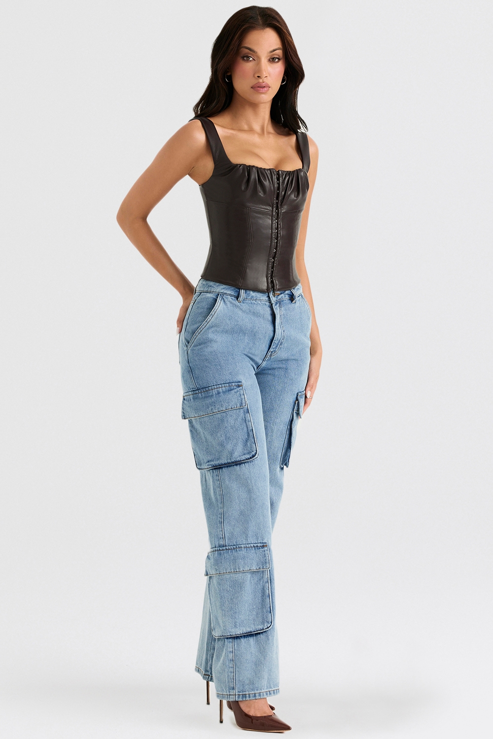 Ria  Blue Washed Utility Jeans — image 3