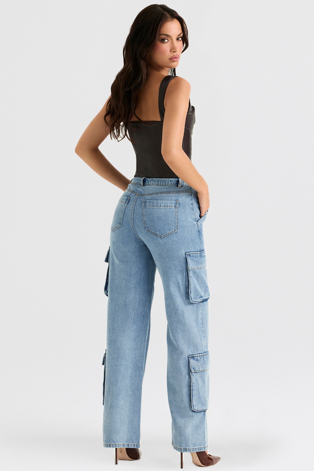 Ria  Blue Washed Utility Jeans — image 6