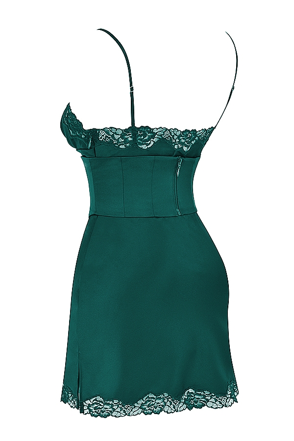Soraya  Forest Satin Slip Dress — image 16