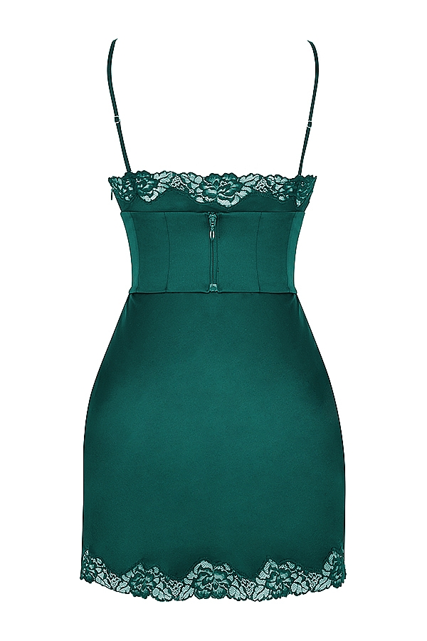 Soraya  Forest Satin Slip Dress — image 17