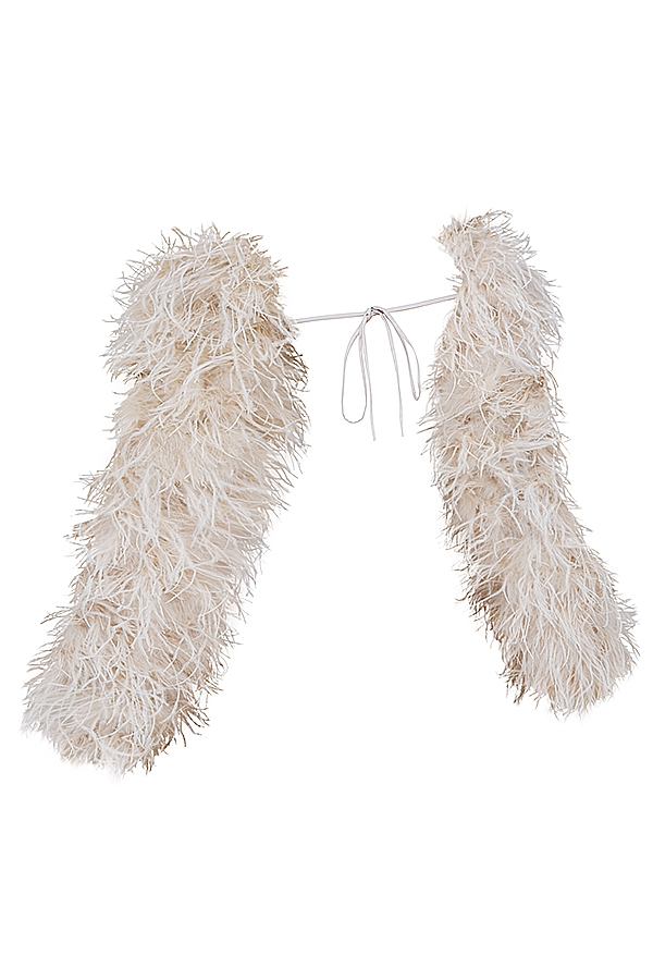 Ash  Off White Marabou Sleeve Jacket — image 12