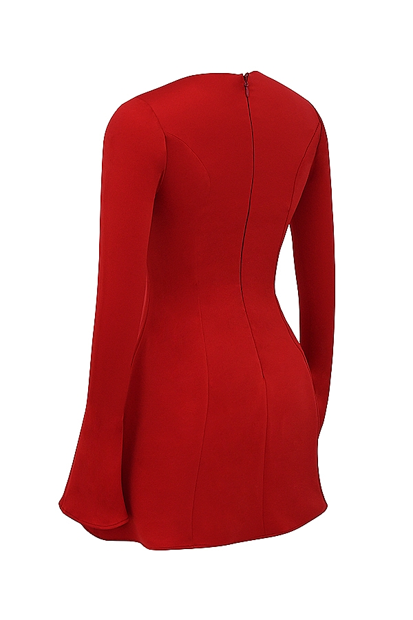 Sacha  Red Satin Mini Dress — image 13
