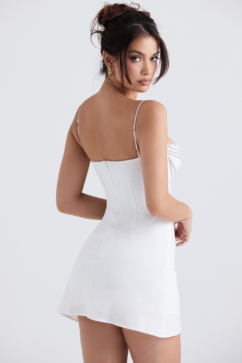 Grace  Ivory Crystallised Mini Dress — image 12