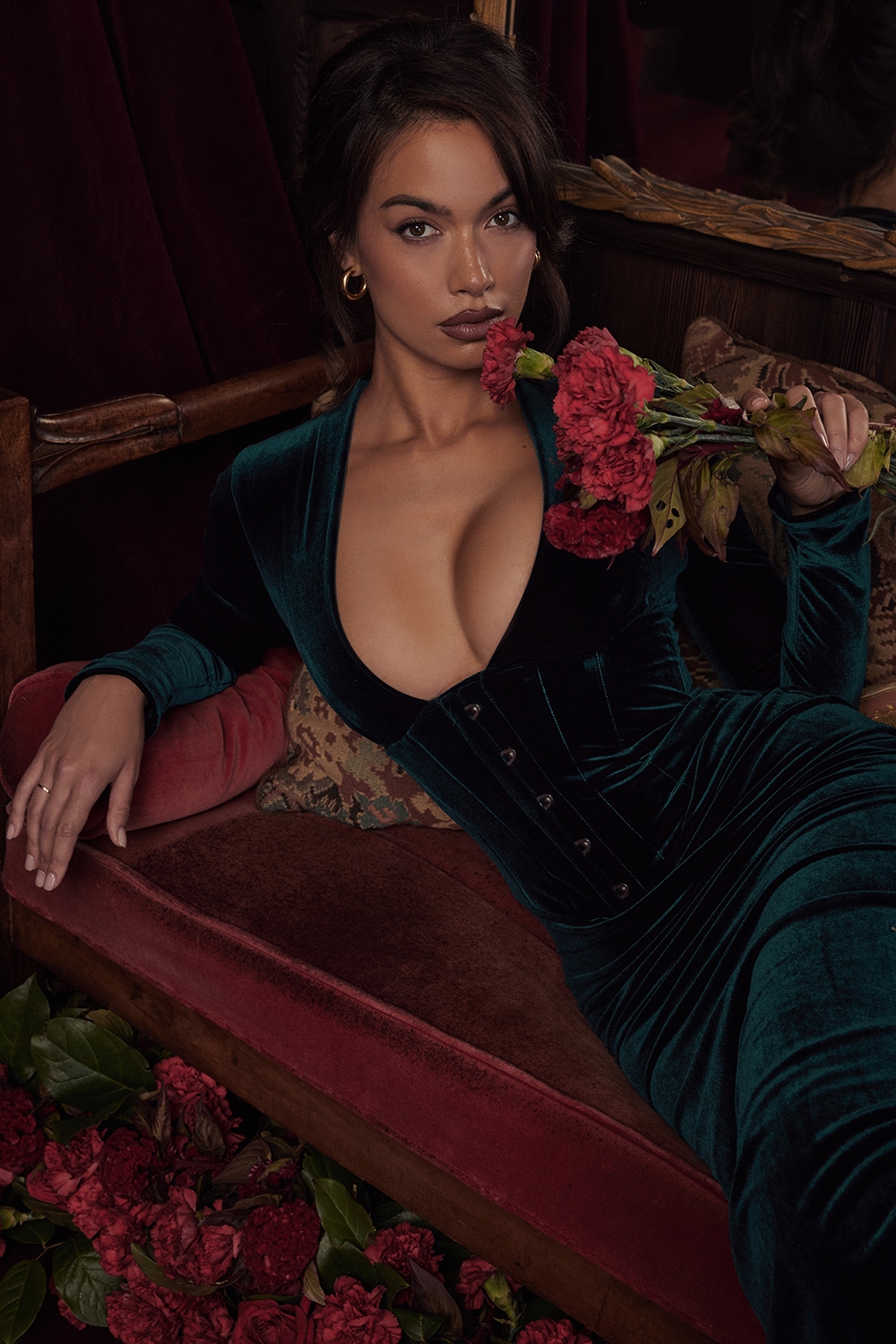 Arabella  Forest Velvet Corset Dress — image 10
