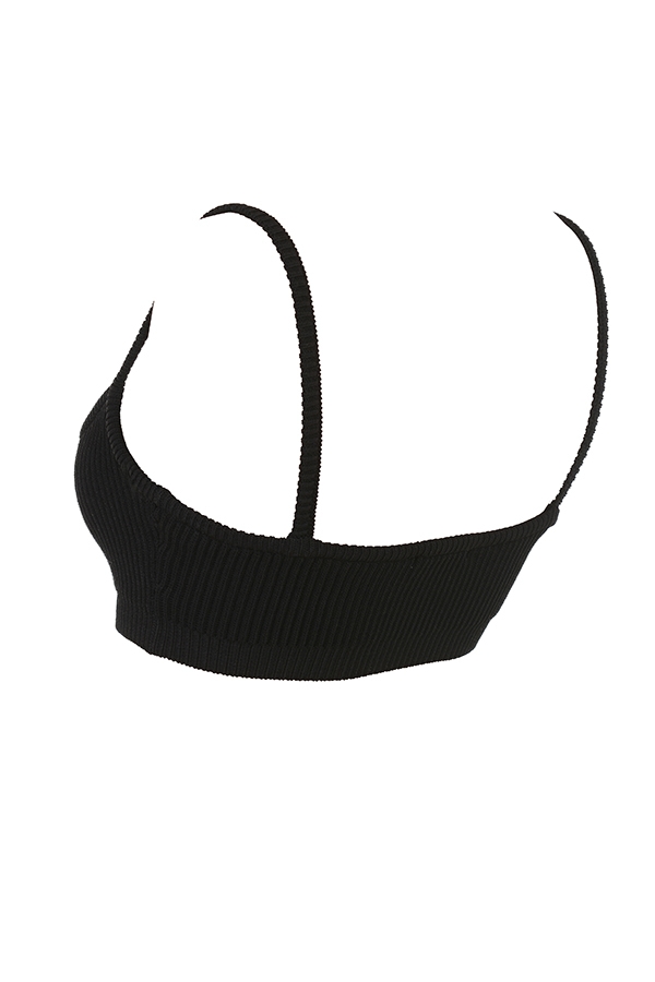 Mischa  Black Ribbed Knit Bralette — image 12