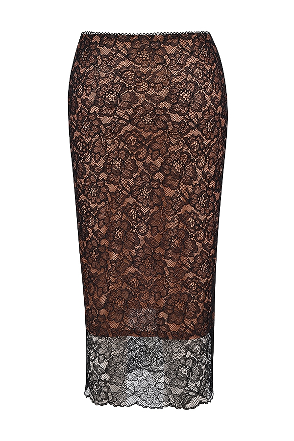 Yolanda  Black Lace Midi Skirt — image 12