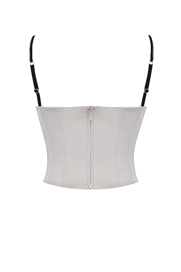 Luette  Beige Satin Underwired Corset — image 10