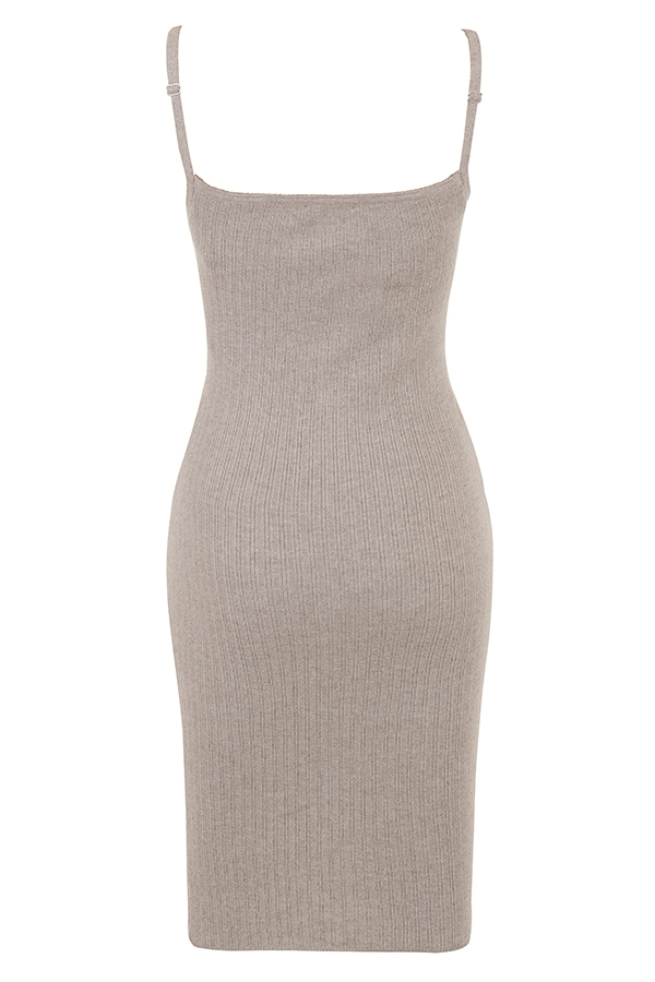 Teva  Beige Cashmere Knit Midi Dress — image 15