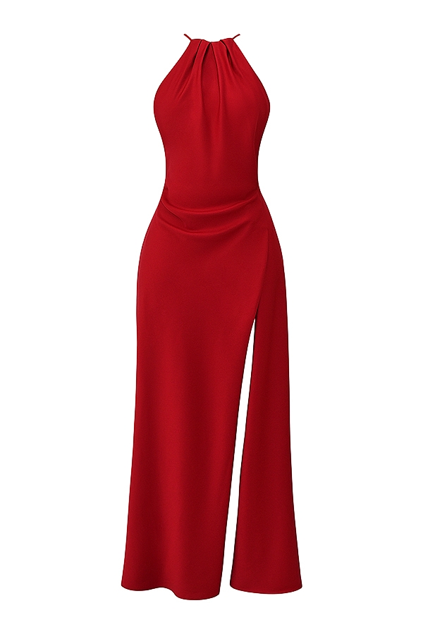 Zanab  Red Rose Thigh Slit Maxi Dress — image 16