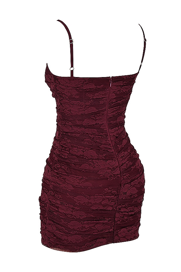Mistress Rocks Mulberry Lace Gathered Mini Dress - SALE — image 13