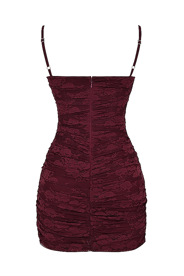 Mistress Rocks Mulberry Lace Gathered Mini Dress - SALE — image 14