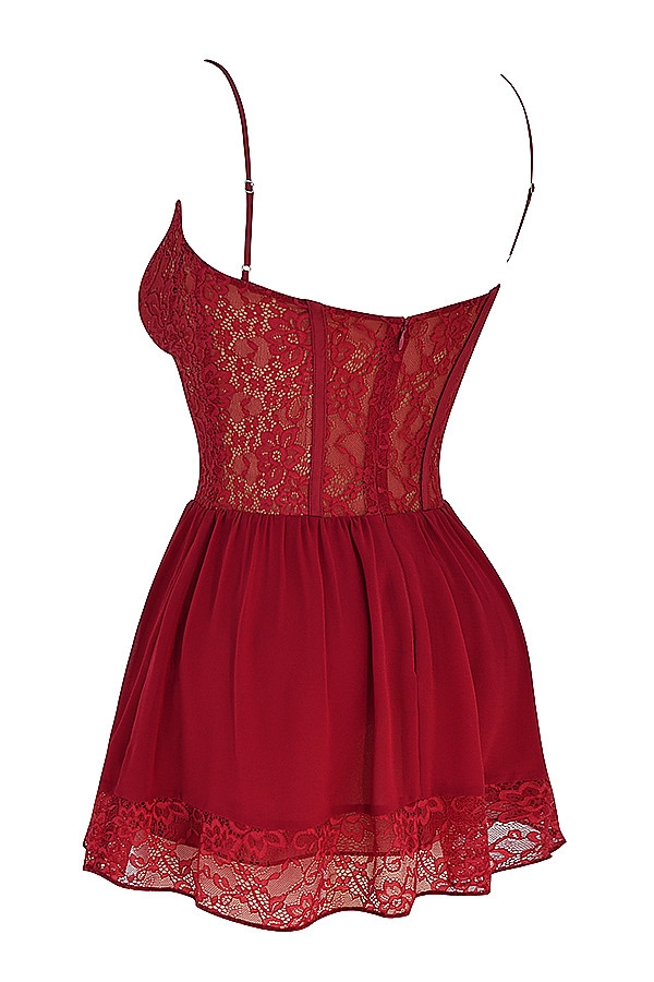 Mistress Rocks Redcurrant Lace Mini Dress - SALE — image 13