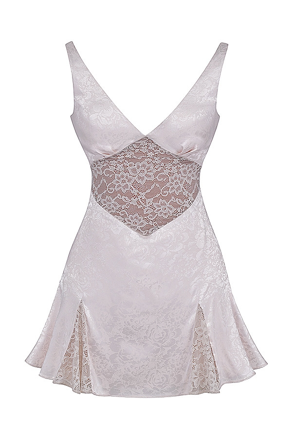 Mistress Rocks Cream Satin & Lace Mini Dress - SALE — image 12