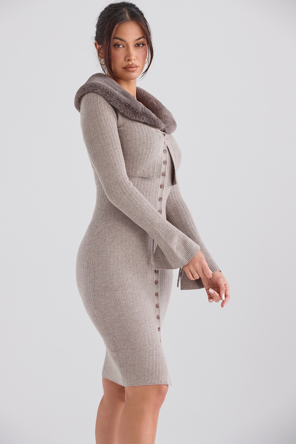 Dahlia  Beige Cashmere Cardigan — image 5