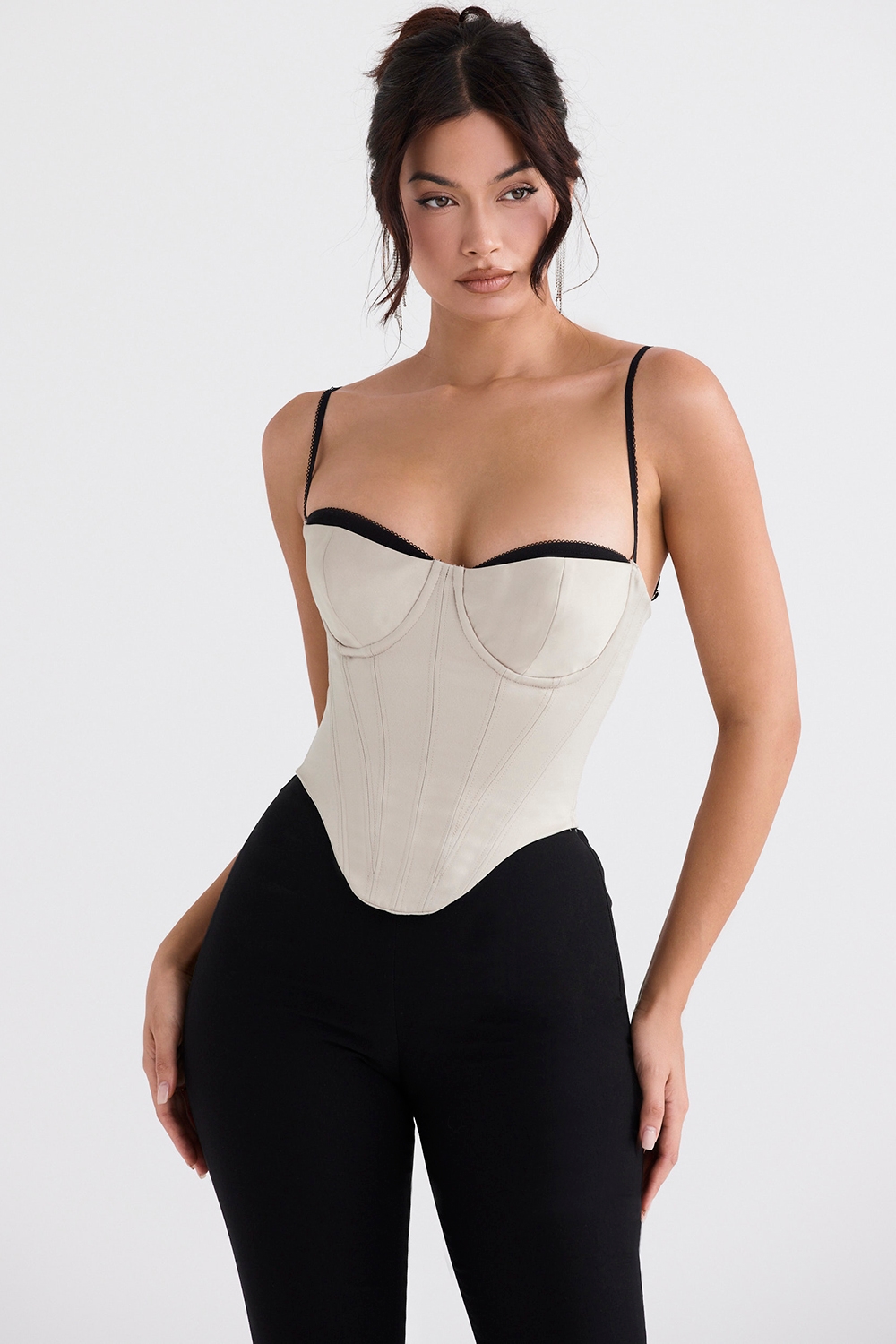 Luette  Beige Satin Underwired Corset — image 5