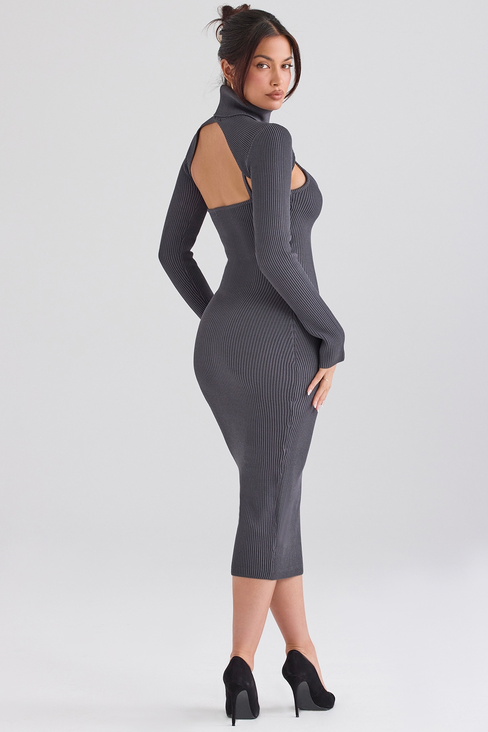 Meliora  Charcoal Knit Midi Dress — image 11