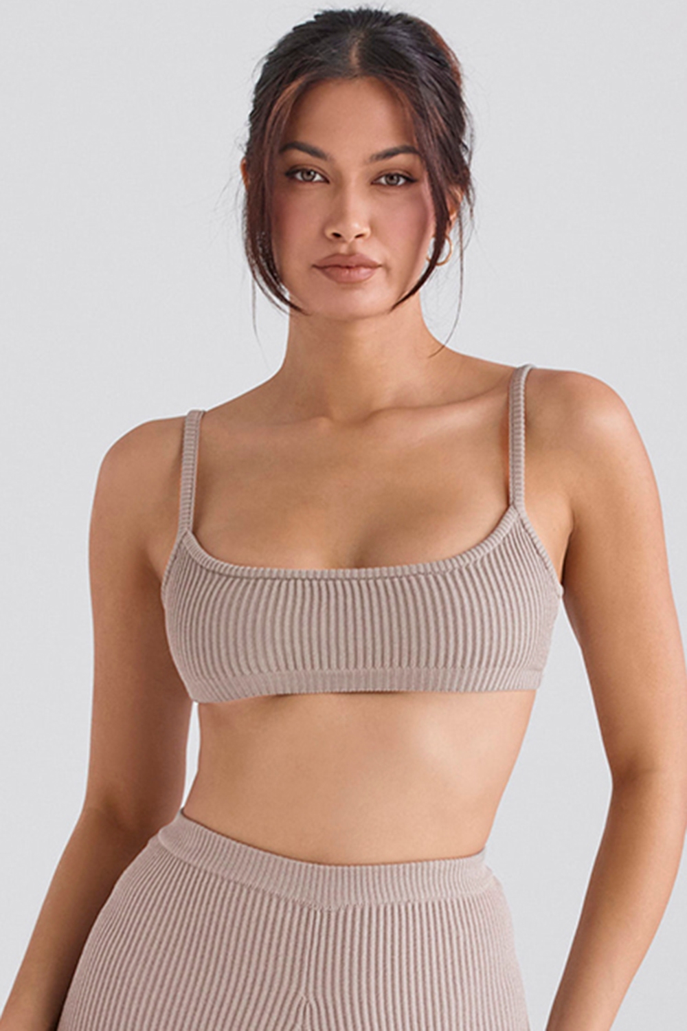 Mischa  Taupe Ribbed Knit Bralette — image 4