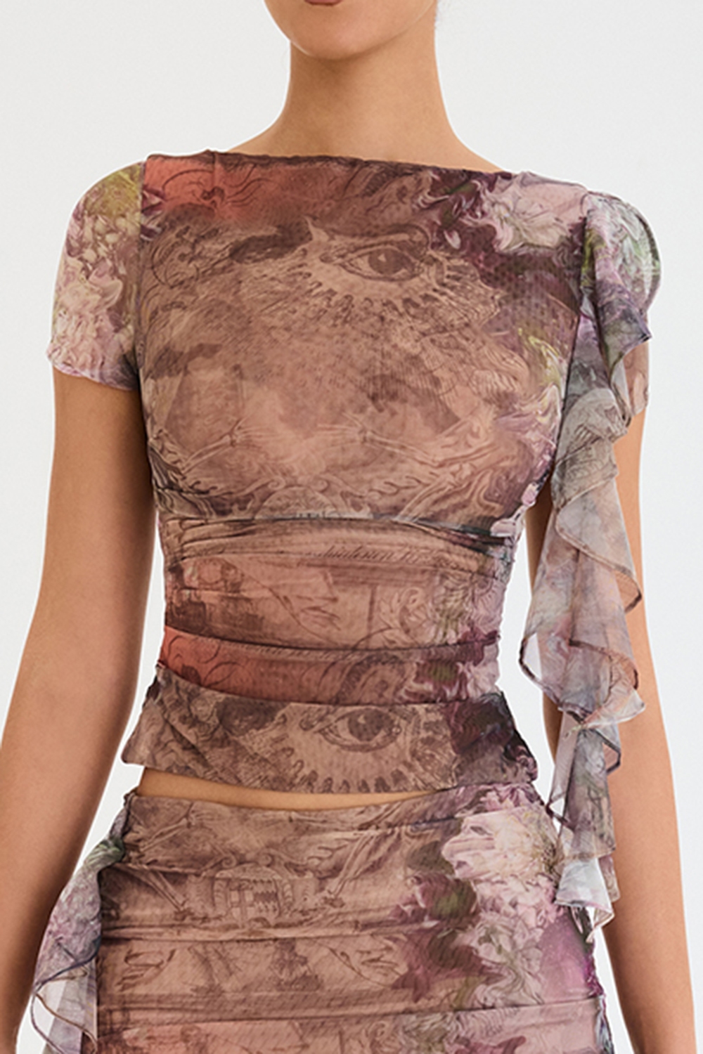 Mistress Rocks Ruffle Print Top - SALE — image 1