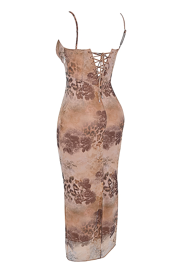 Aiza  Cream Floral Print Maxi Dress — image 17