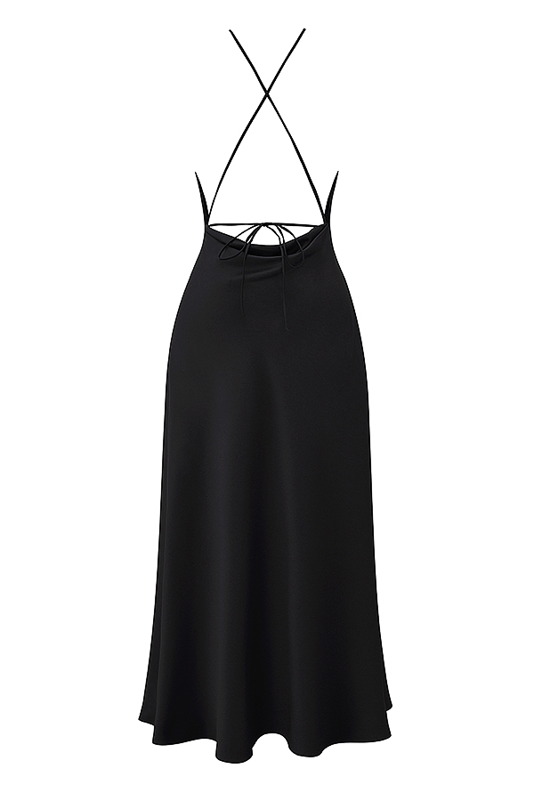 Zanab  Black Thigh Slit Maxi Dress — image 15