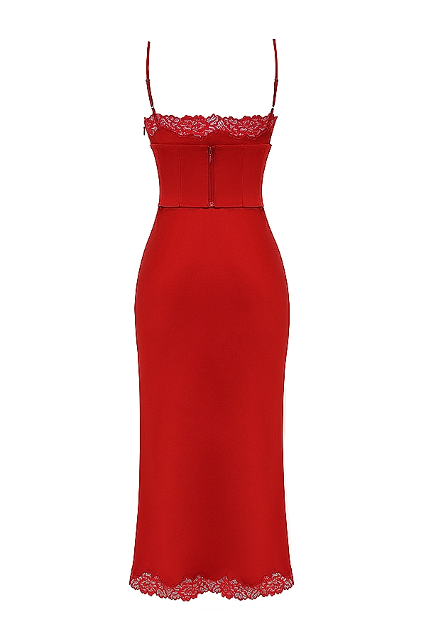 Salma  Red Rose Satin Slip Dress — image 16