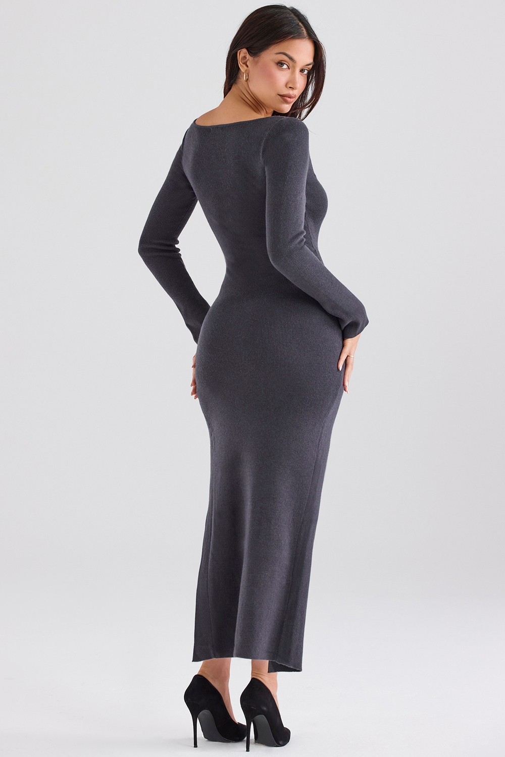 Tolani  Charcoal Cashmere Knit Maxi Dress — image 9