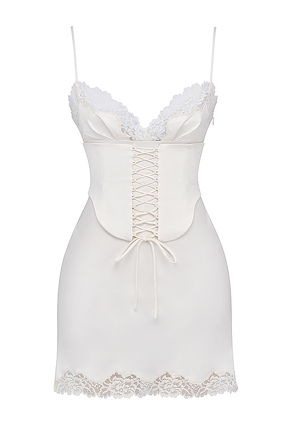 Soraya  Ivory Satin Slip Dress — image 16