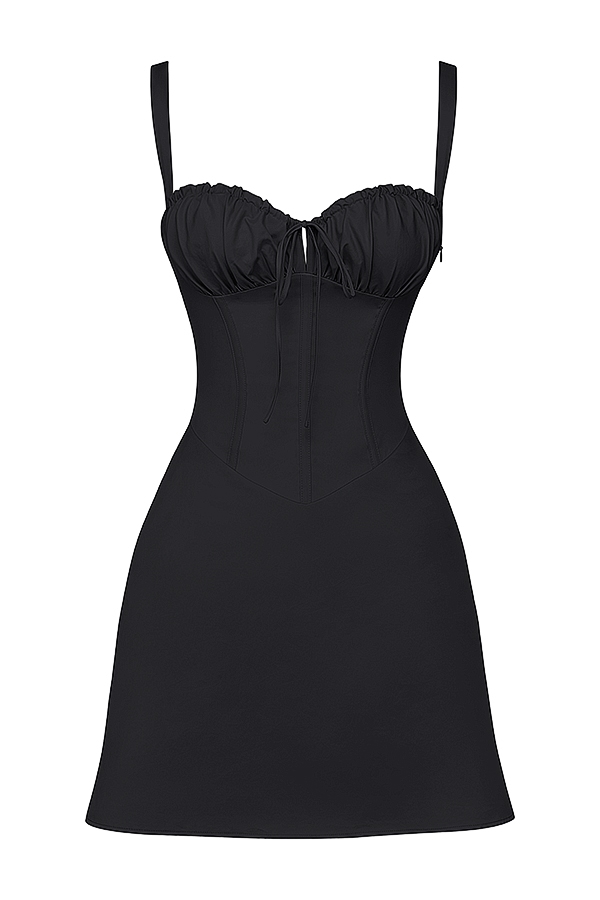 Carlotta  Black Corset Mini Dress — image 12
