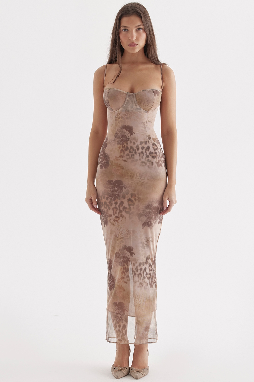 Aiza  Cream Floral Print Maxi Dress — image 3
